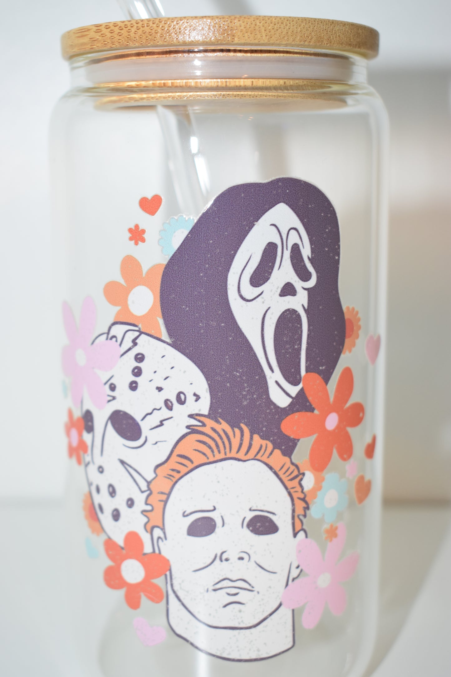 16 oz. Scream, Michael & Freddy Glass Cup