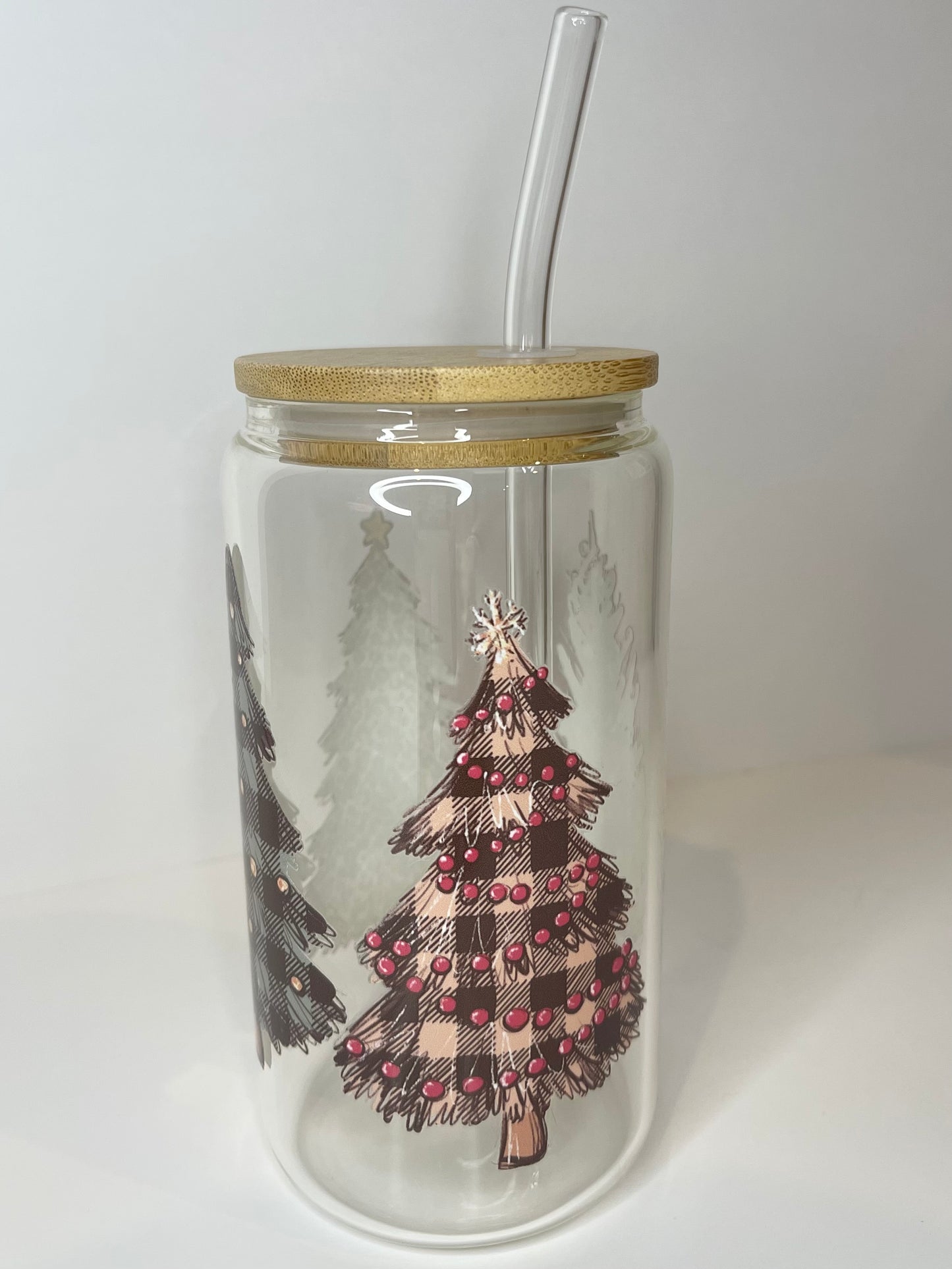 16 oz. Country Christmas Glass Cup