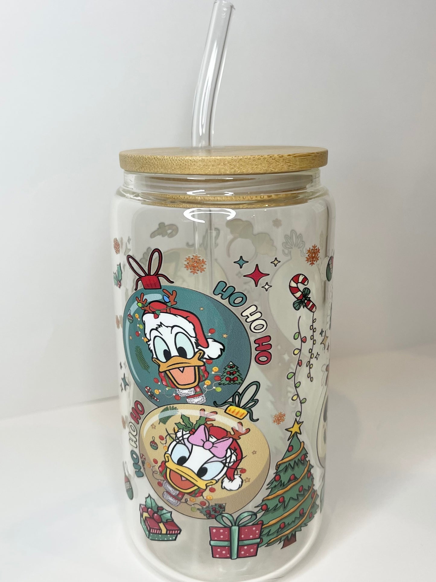 16 oz Mickey and Friends Ornament Glass Cup