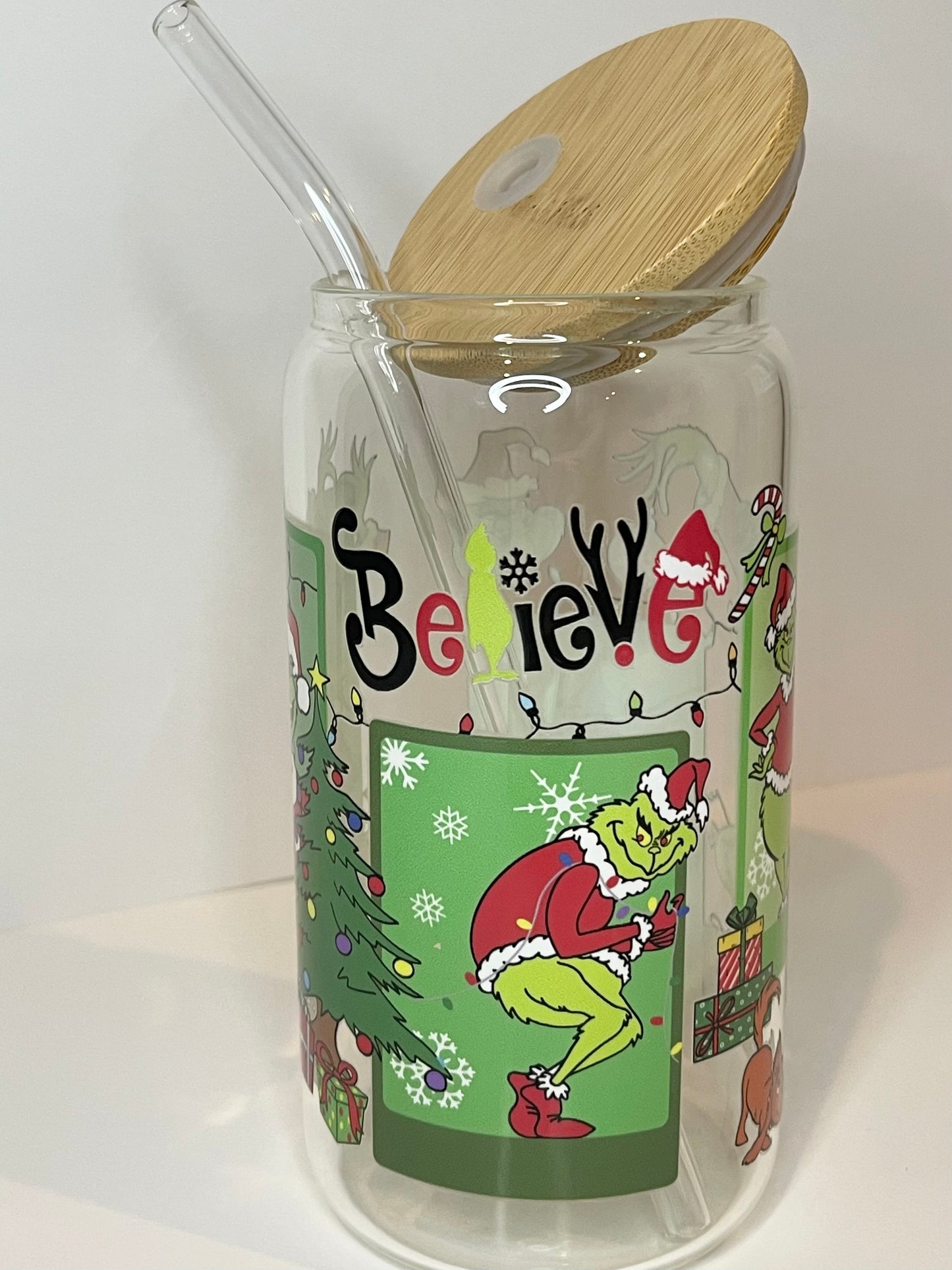 16 oz. Grinch - Believe Glass Cup