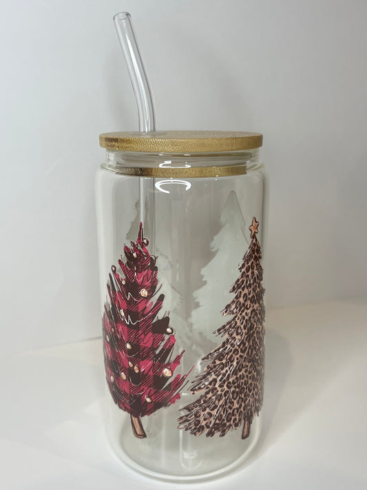 16 oz. Country Christmas Glass Cup