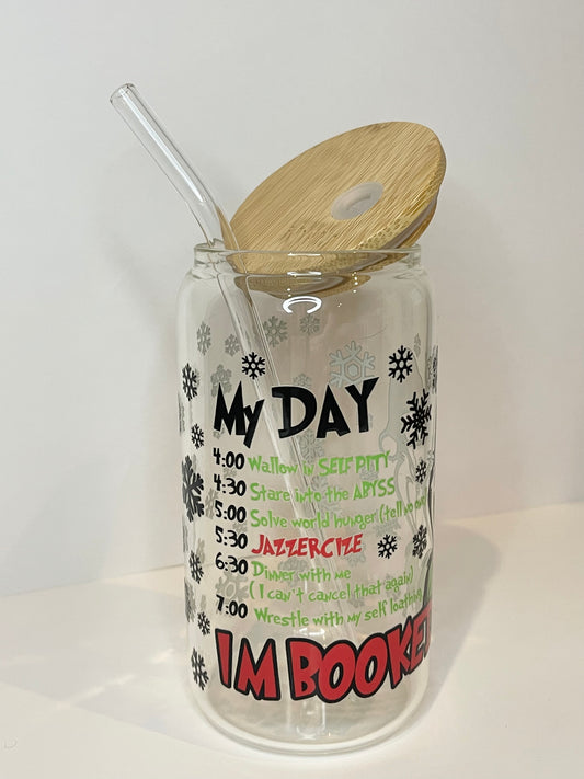 16 oz. My Day Grinch Glass Cup