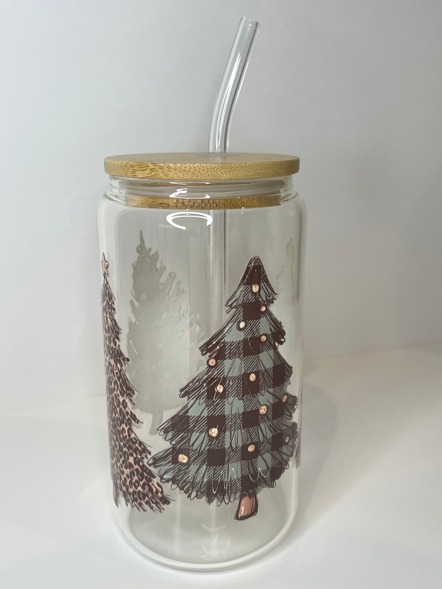 16 oz. Country Christmas Glass Cup