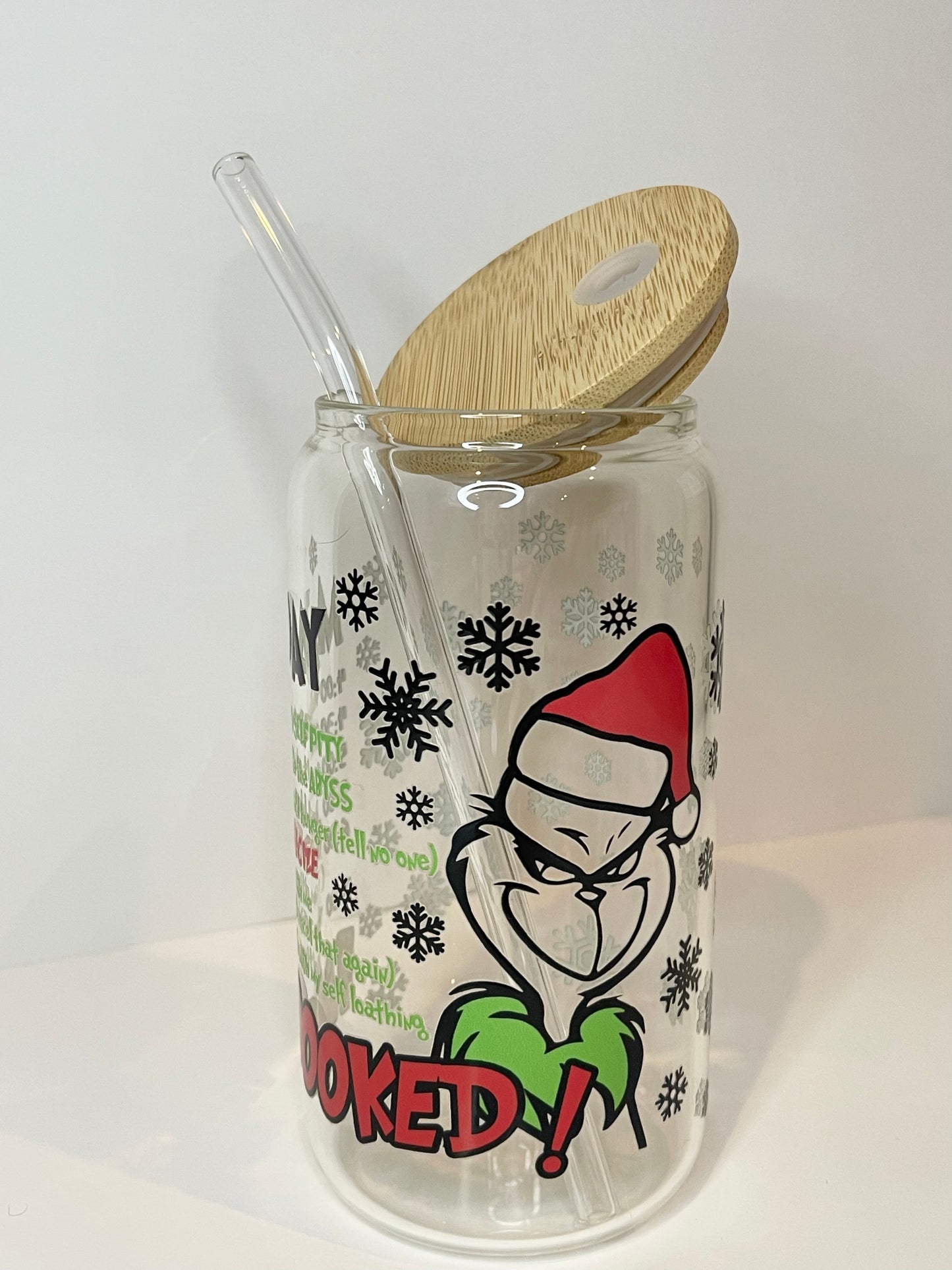 16 oz. My Day Grinch Glass Cup