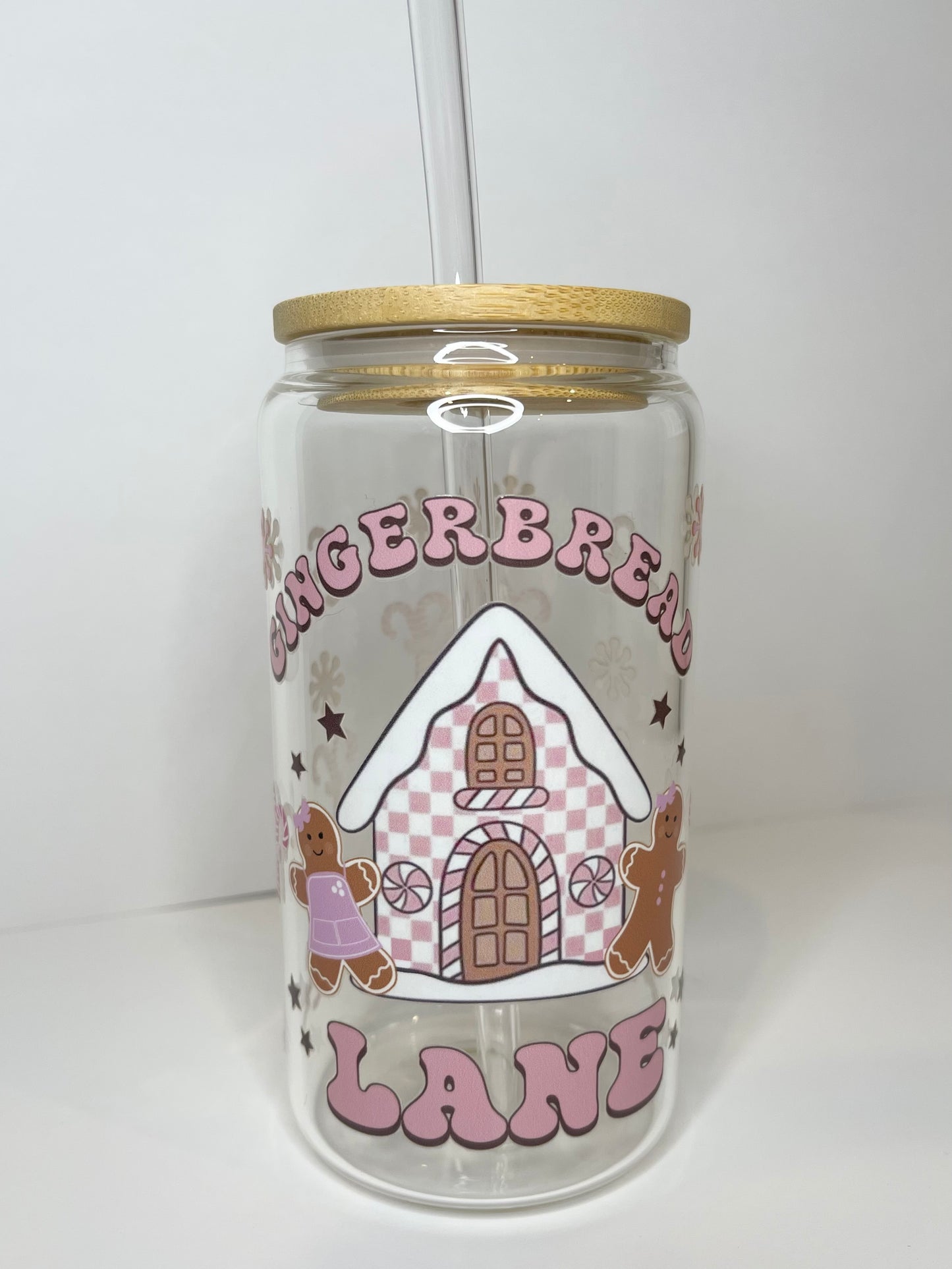 16 oz Gingerbread Lane Glass Cup