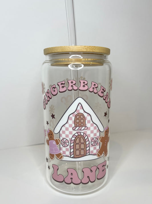 16 oz Gingerbread Lane Glass Cup