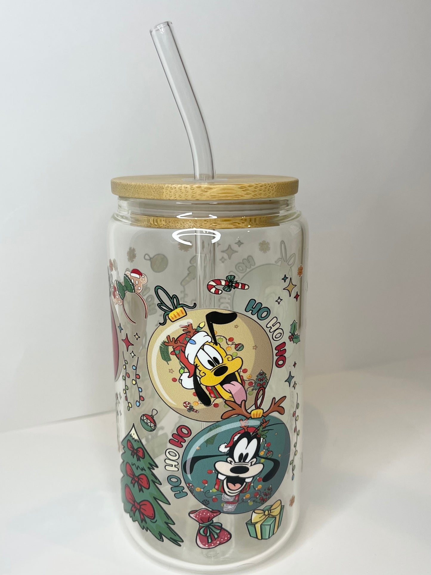 16 oz Mickey and Friends Ornament Glass Cup