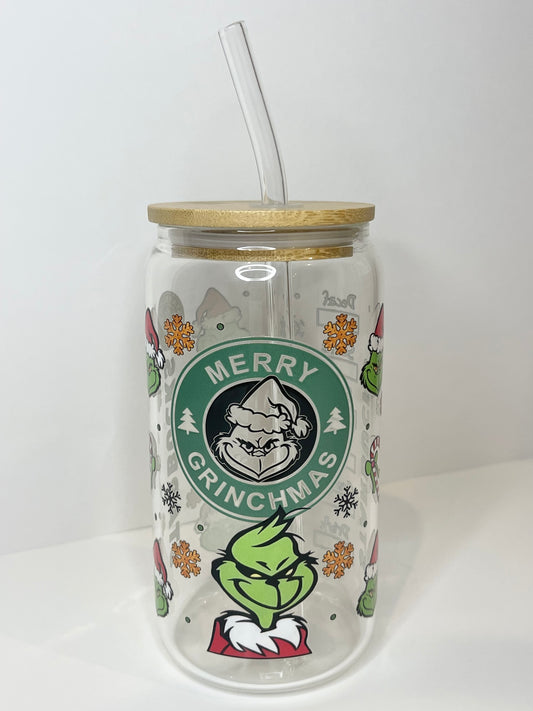 16 oz. Green Man Glass Cup
