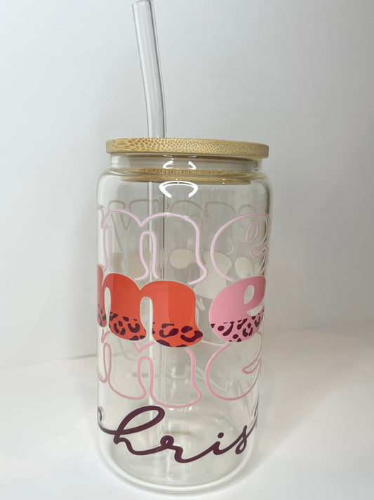 16 oz Merry Christmas Glass Cup