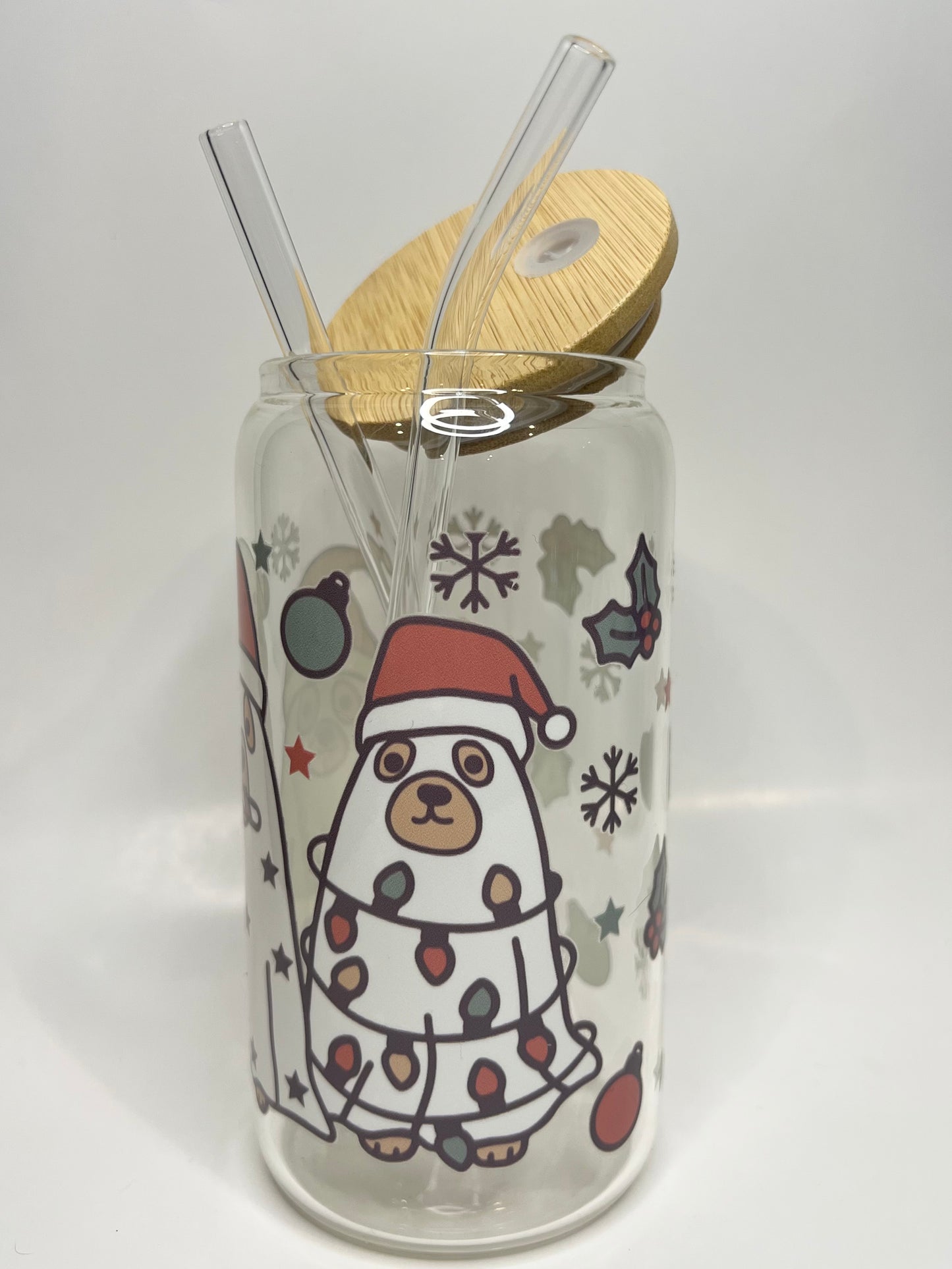 16 oz. Ghost Pup Glass Cup