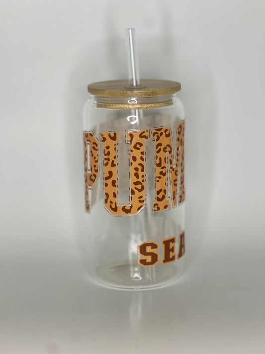 16 oz. Pumpkin Season Glass Cup