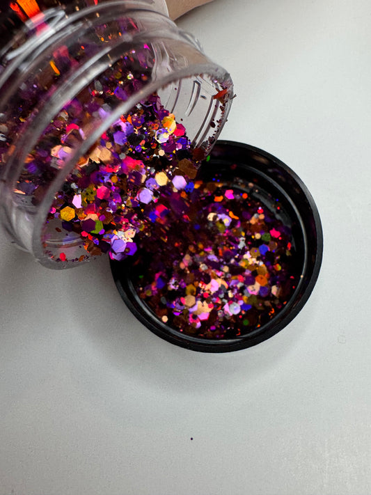 11. Purple, Orange, Silver Blue Holographic