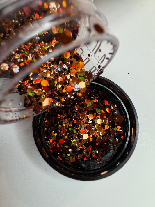 14. Orange, Black, Green Holographic