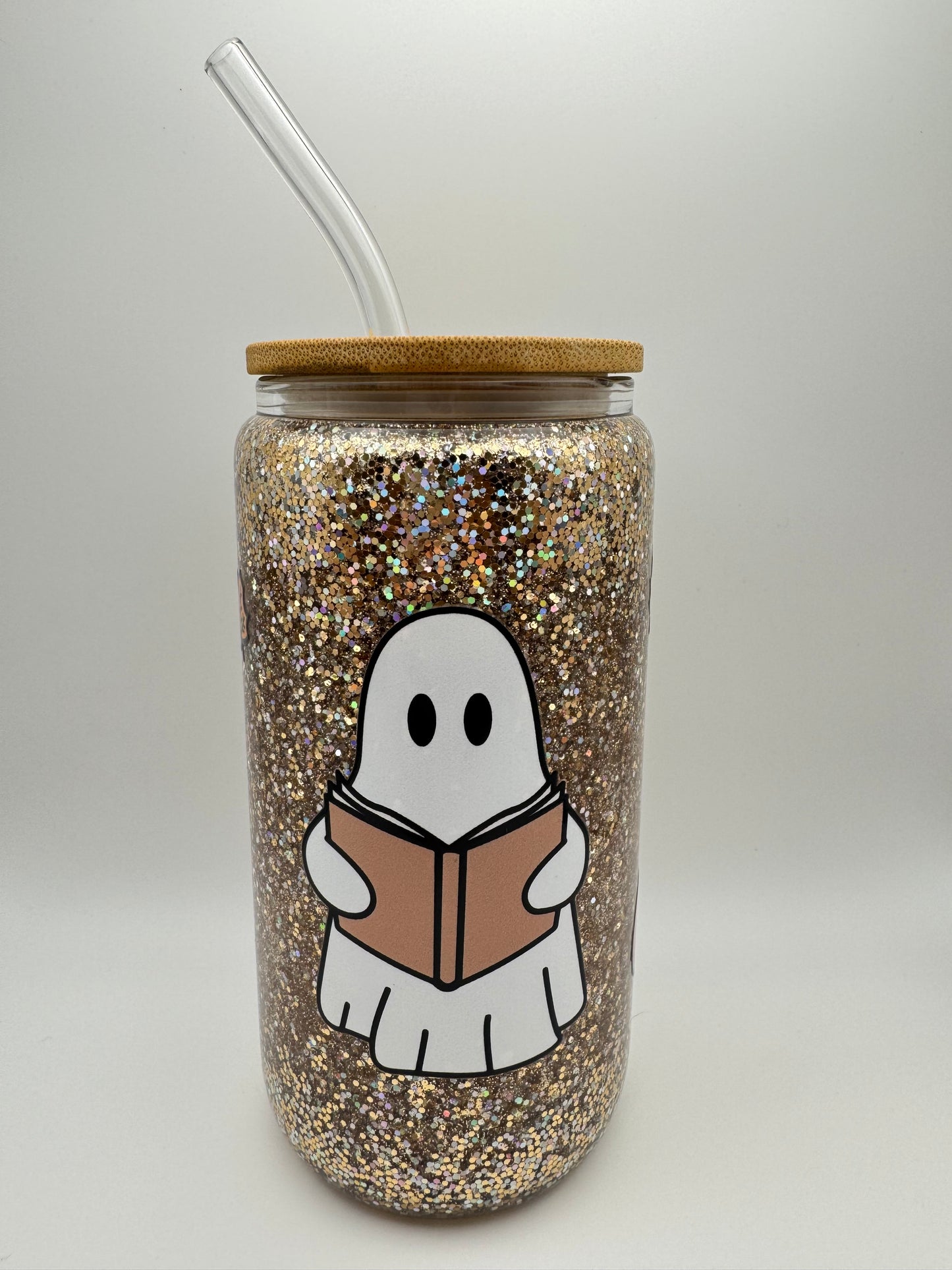 16 oz. Ghost Book Glitter Snow Globe